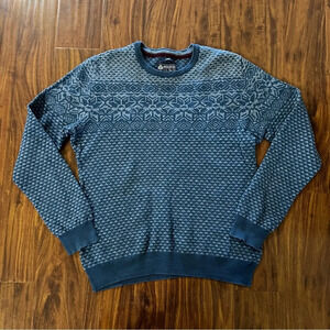 American Rag Mens Fair Isle Long Sleeve Crewneck Blue Sweater size large